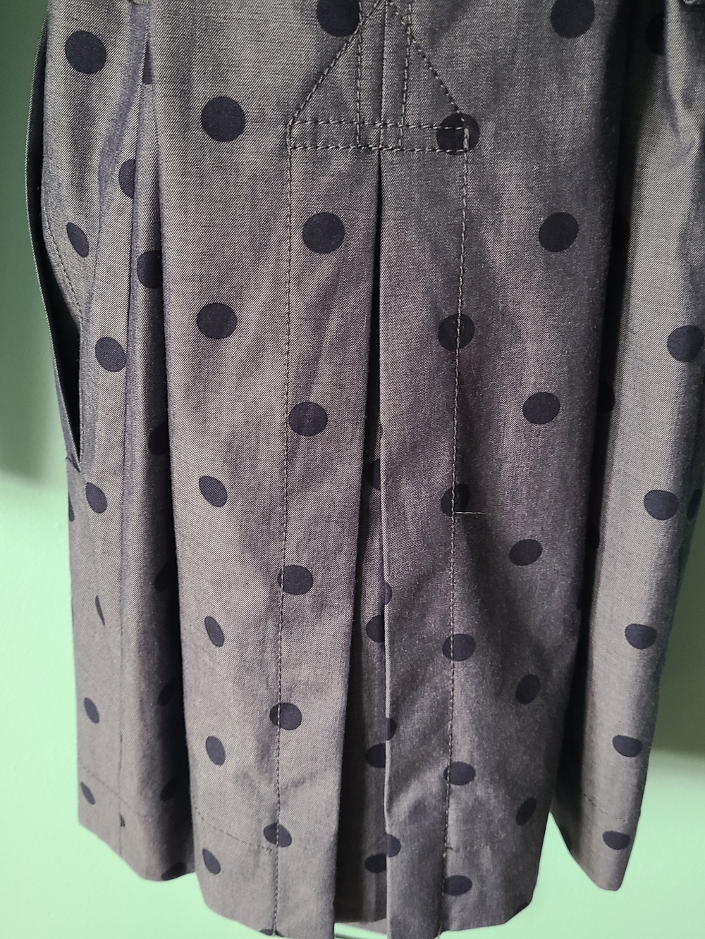 Banana Republic Chambray Polka Dot Trench Coat Belted Classic W/Twist Womens M - Picture 5 of 8